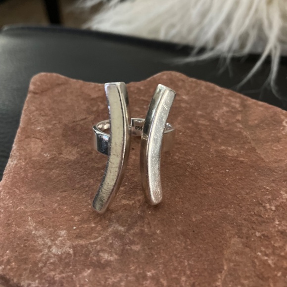 .925 Large Double Bar Sterling Silver Ring - Picture 11 of 14